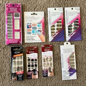 Nail Stickers Lott Assorted designs - Kiss, Sassy + Chic, Dashing Diva.